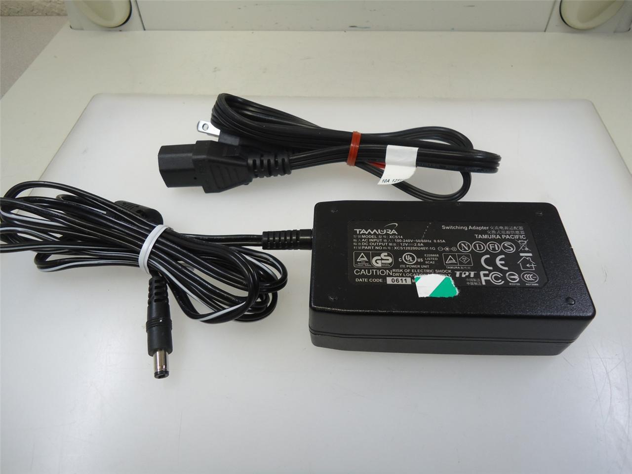 Tamura XCS14 XCS120200U40Y-1G Switching 12V 2a AC Adapter with Power Cord